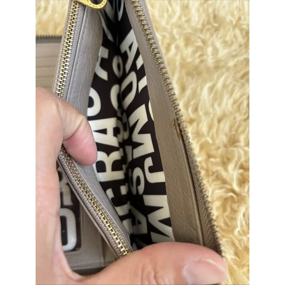 Marc By Marc Jacobs Cement Leather Zip Around Wallet Standard Supply Workwear